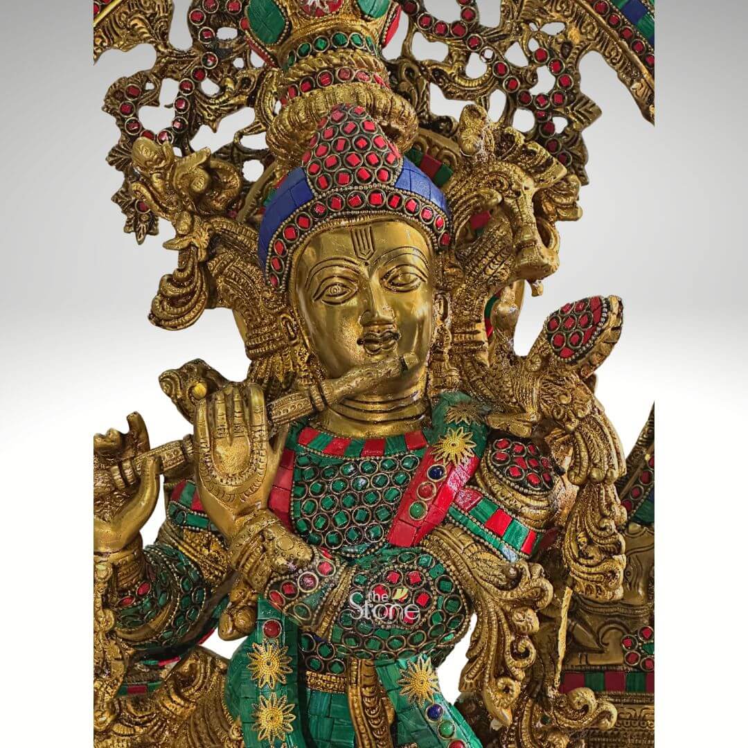 Brass Krishna Statue 32″