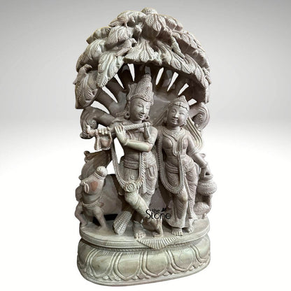 Radha Krishna Stone Murti 18″