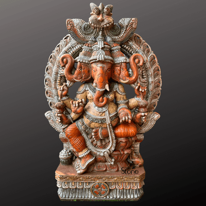 Tri-Mukha Ganesha Statue 3ft