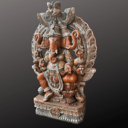 Tri-Mukha Ganesha Statue 3ft