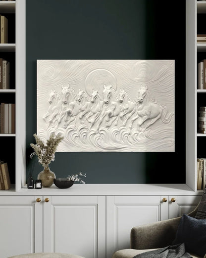 The 7 Horses 3D Relief Wall Mural