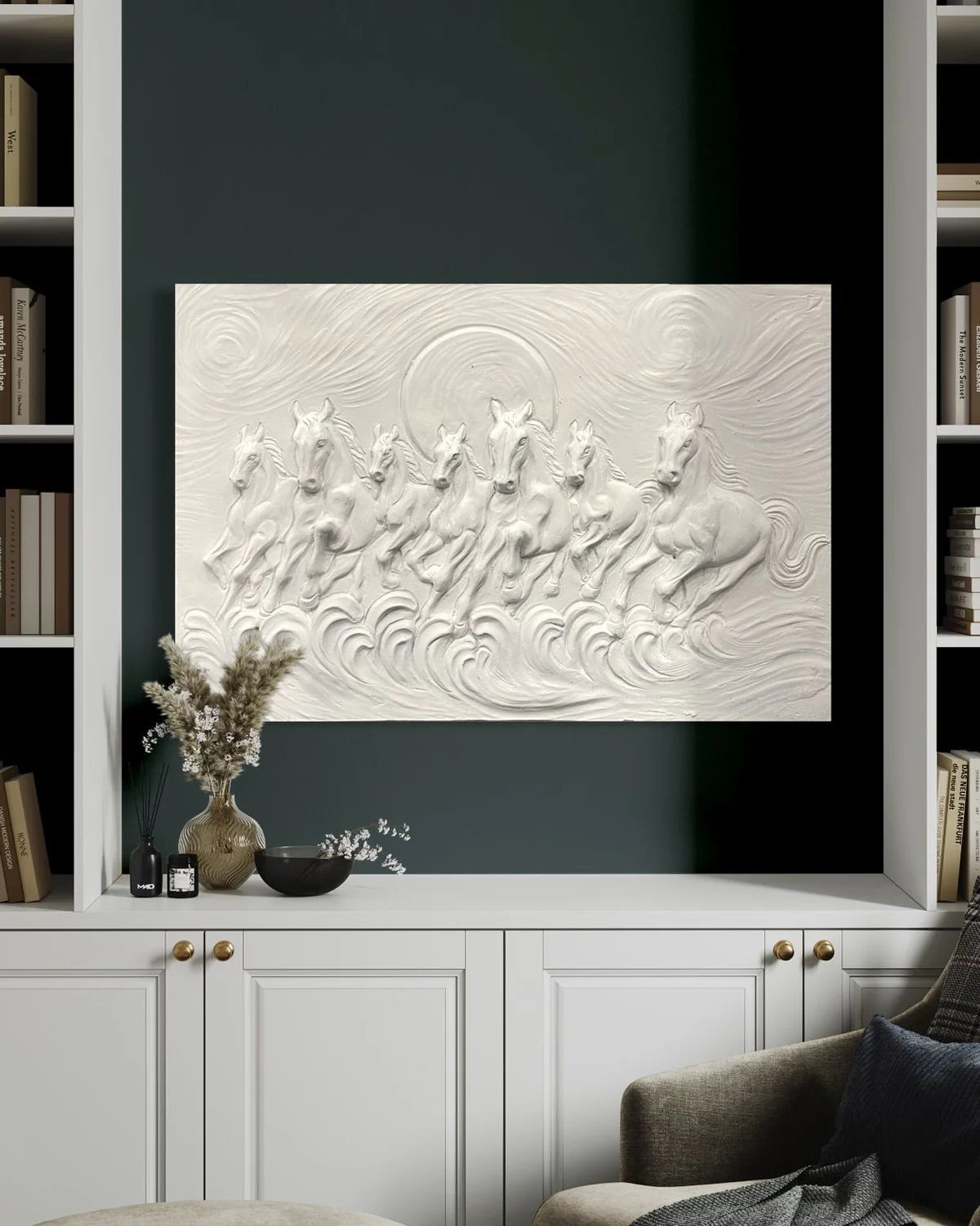 The 7 Horses 3D Relief Wall Mural