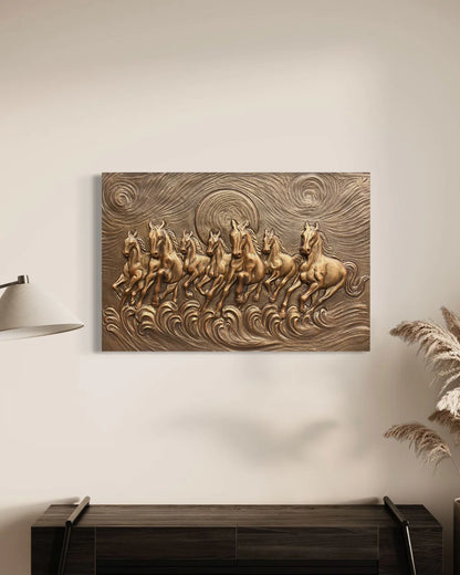 The 7 Horses 3D Relief Wall Mural