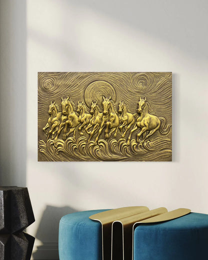 The 7 Horses 3D Relief Wall Mural