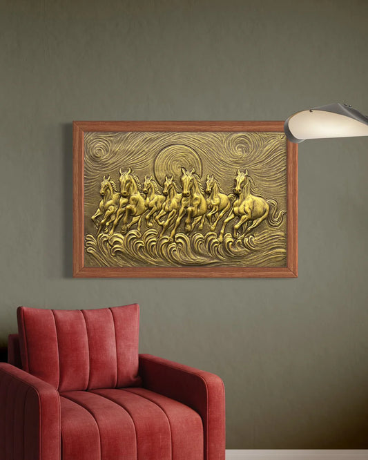 The 7 Horses 3D Relief Wall Mural