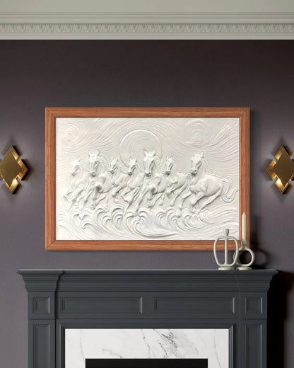 The 7 Horses 3D Relief Wall Mural