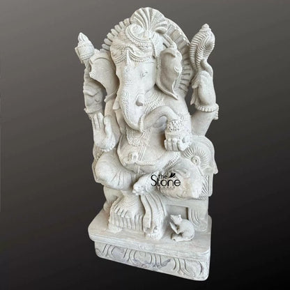 White Sandstone Ganesha Statue 2.5ft