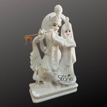 18 inch Marble Radha Krishna Statue