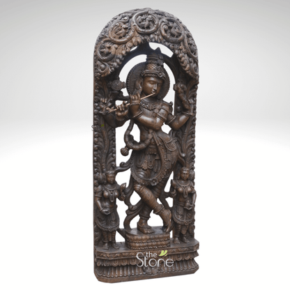 Wooden Krishna Statue 5ft