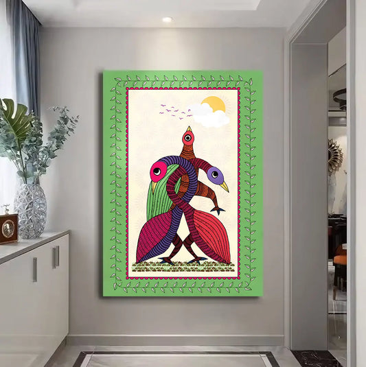 YF Traditional Peacock Madhubani Art