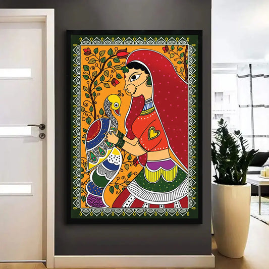 YF Traditional Lady Madhubani Painting