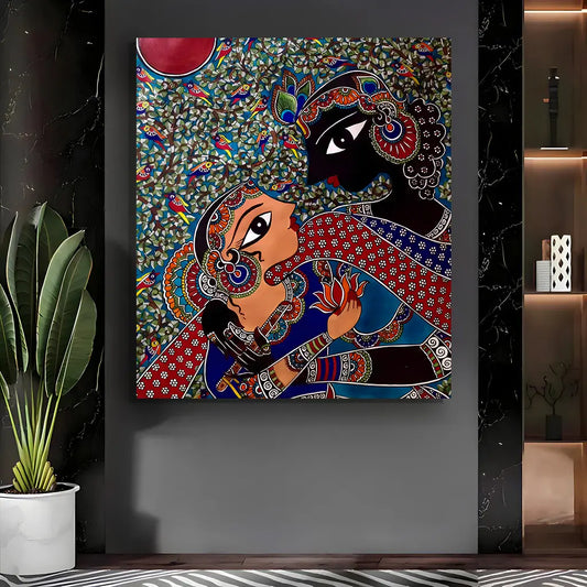 YF Traditional Radha Krishna Madhubani Painting