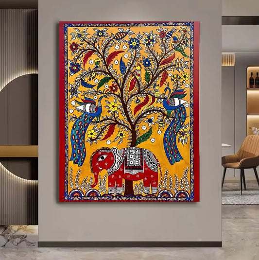 YF Tree of Wildlife Madhubani Painting