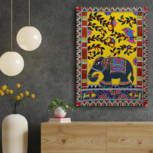 YF Ethnic Forest Wildlife Madhubani Painting