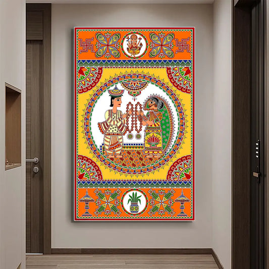 YF Auspicious Wedding Madhubani Painting