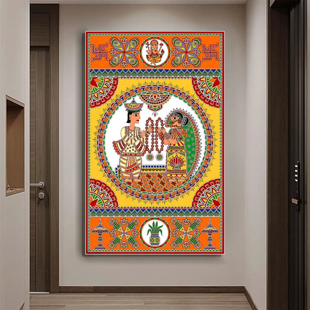 YF Auspicious Wedding Madhubani Painting