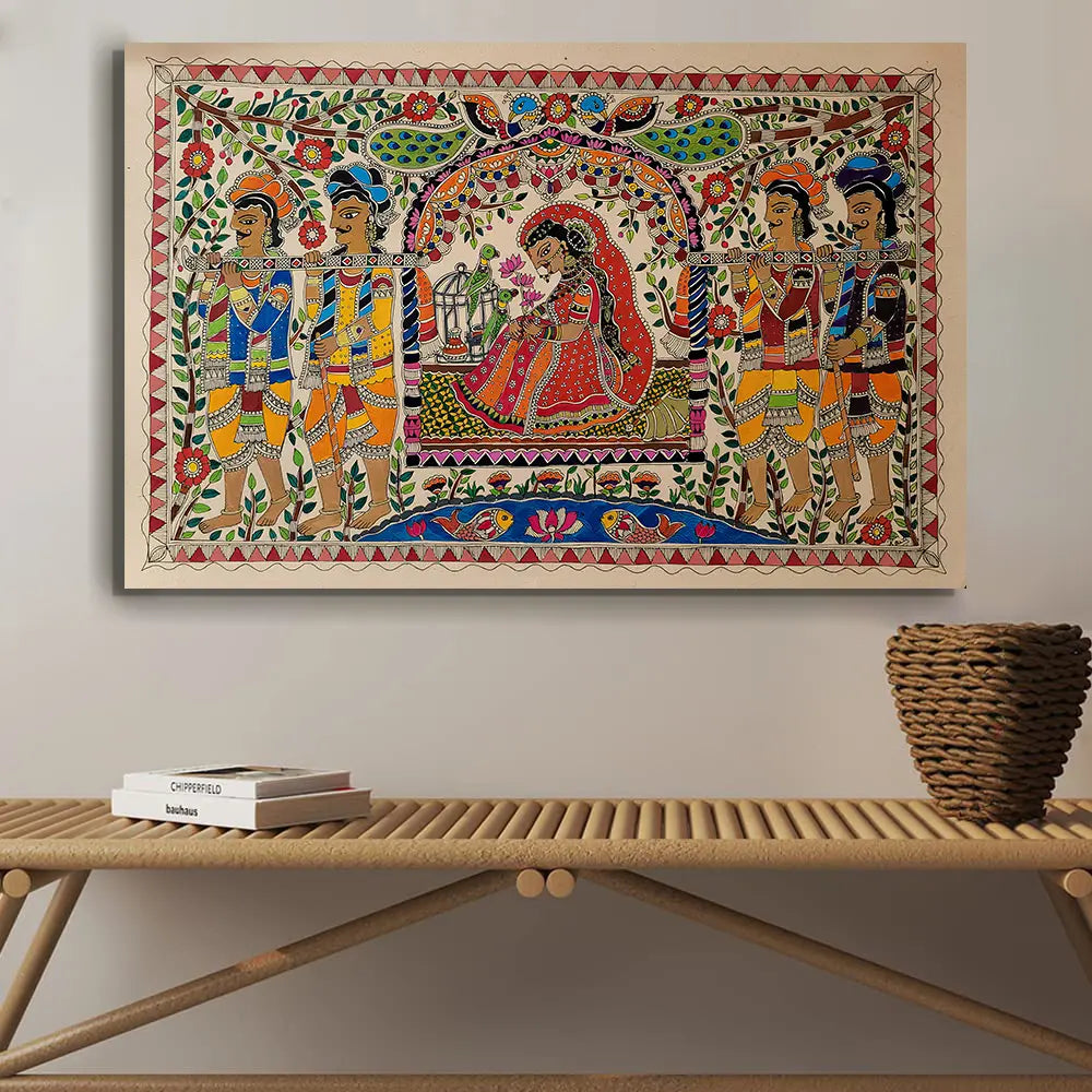 YF Traditional Indian Wedding Madhubani Painting