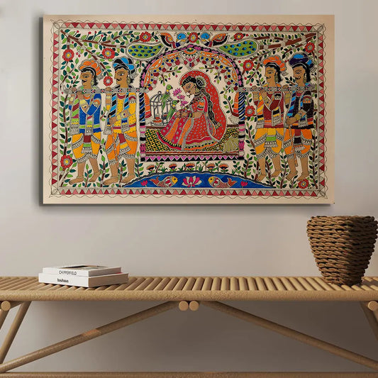 YF Traditional Indian Wedding Madhubani Painting