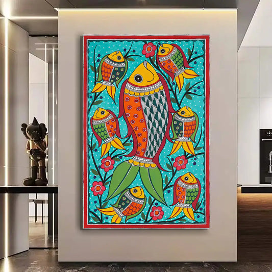YF Traditional Fish Madhubani Painting