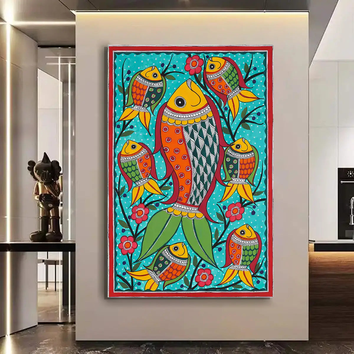 YF Traditional Fish Madhubani Painting