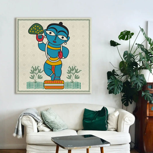 YF Traditional Krishna Ji Madhubani Painting