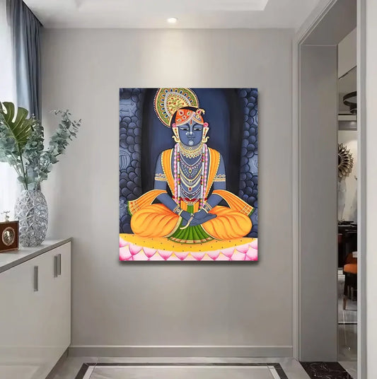 YF Shrinath Ji Sitting Pichwai Painting