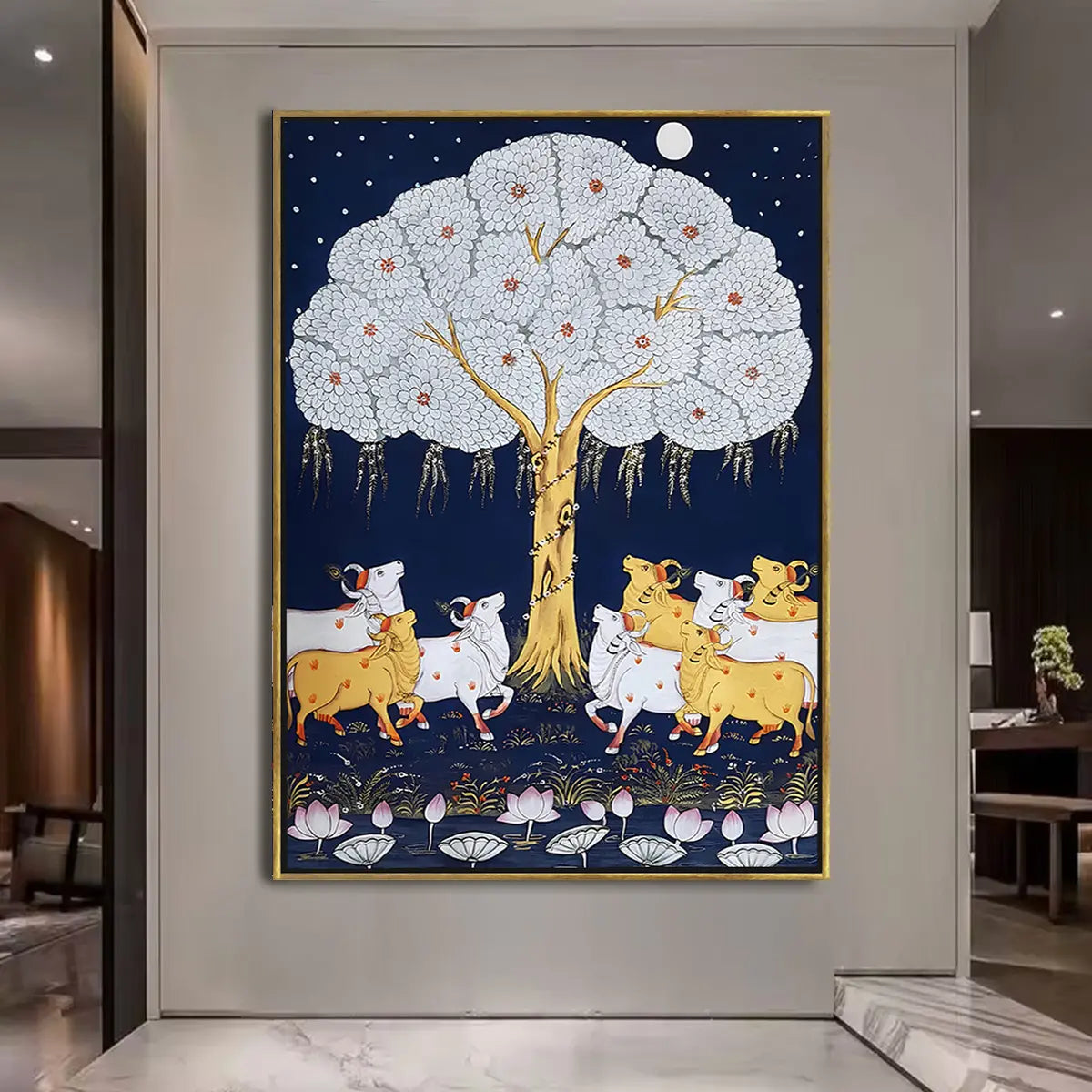 YF Majestic Tree with Cows Pichwai Painting