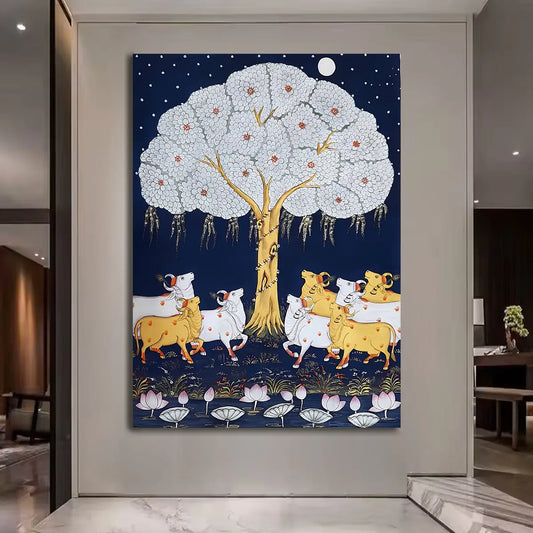 YF Majestic Tree with Cows Pichwai Painting