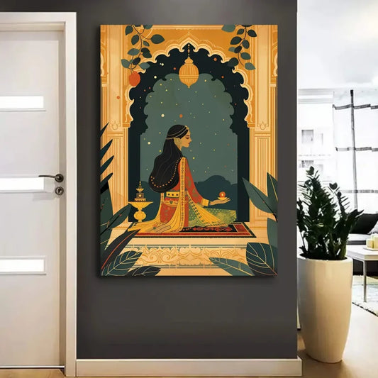 YF Modern Lady Pichwai Painting