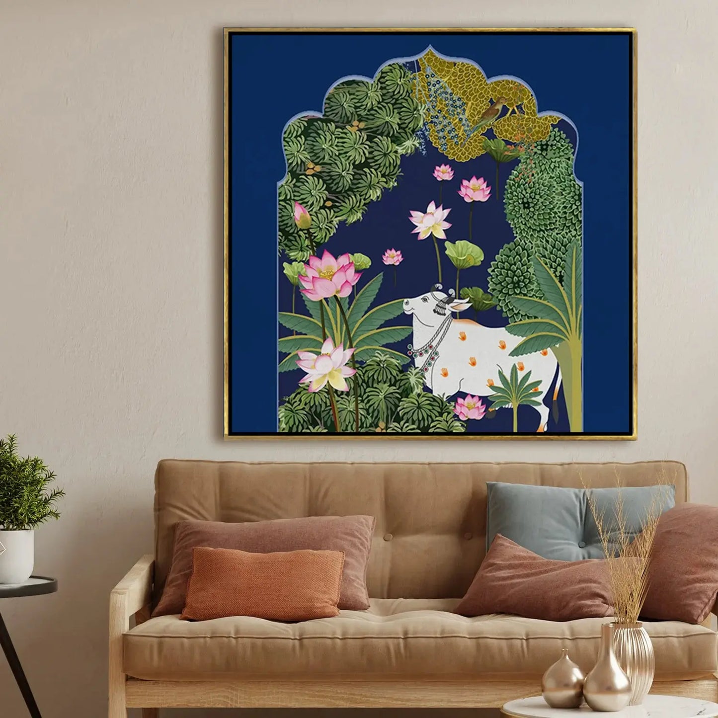 YF Indian Traditional Pichwai Cow Painting