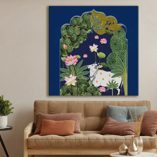 YF Indian Traditional Pichwai Cow Painting