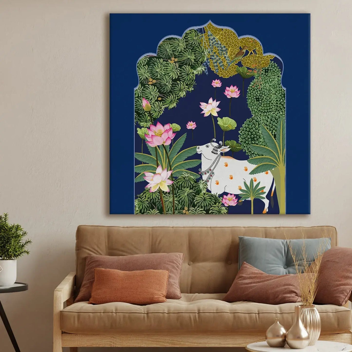 YF Indian Traditional Pichwai Cow Painting