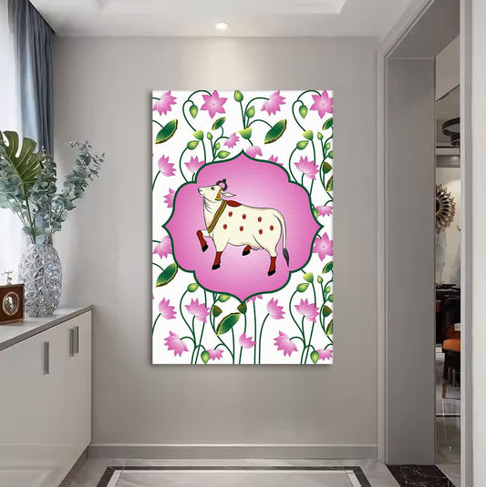 YF Ethnic Cow Pichwai Painting for Wall Decor