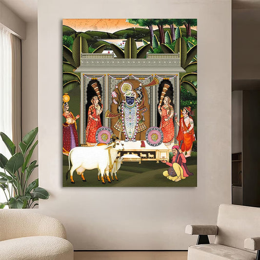 YF Traditional Village Shreenathji Pichwai Painting