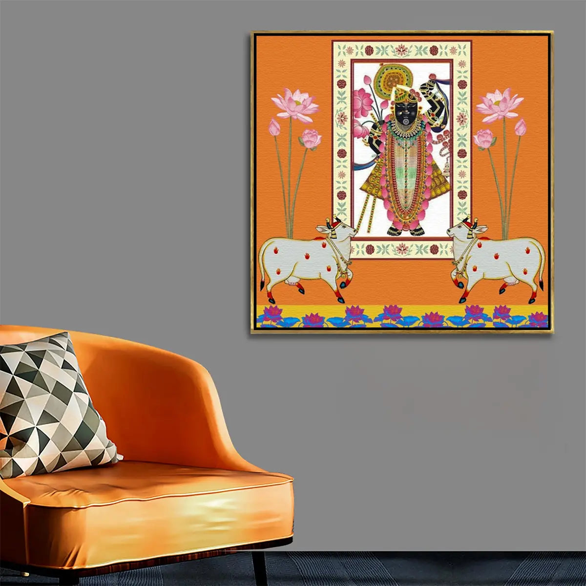 YF Auspicious Shreenathji Ethnic Pichwai Painting