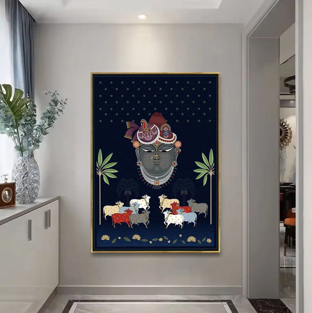 YF Ethnic Shrinathji Pichwai Kamadhenu Painting