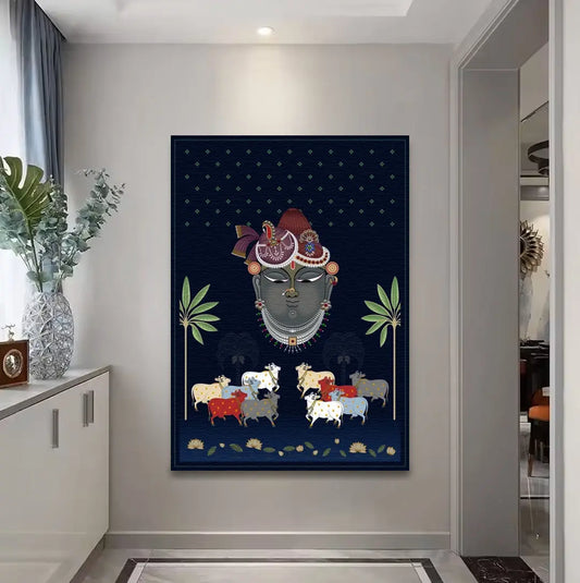YF Ethnic Shrinathji Pichwai Kamadhenu Painting