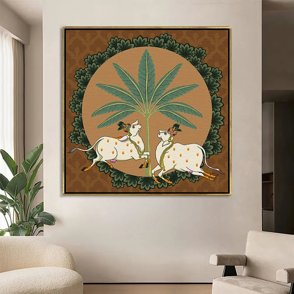 YF Ethnic Pichwai Kamadhenu Painting