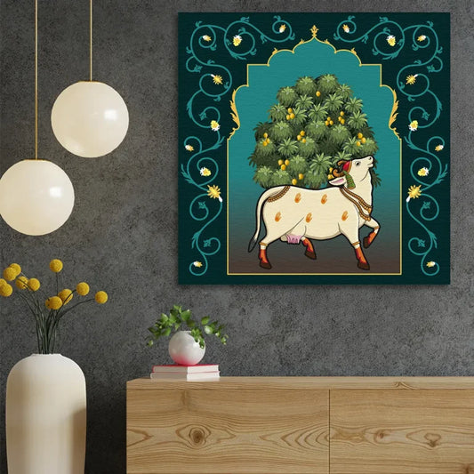YF Mango Garden Ethnic Pichwai Cow Painting