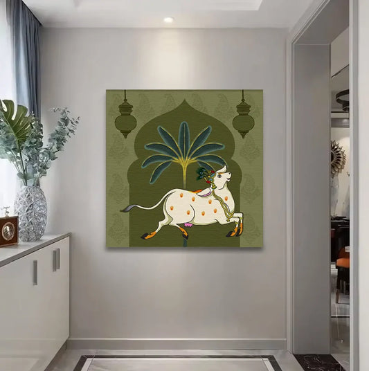 YF Traditional Ethnic Pichwai Cow Painting