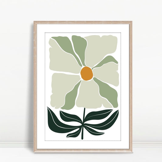 YF Green Flower with Yellow Center