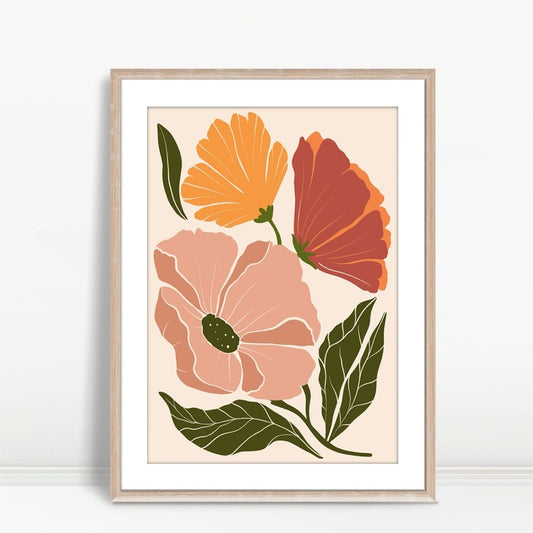 YF Peach and Orange Floral Mix