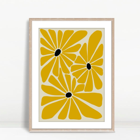 YF Three Yellow Daisies Clustered