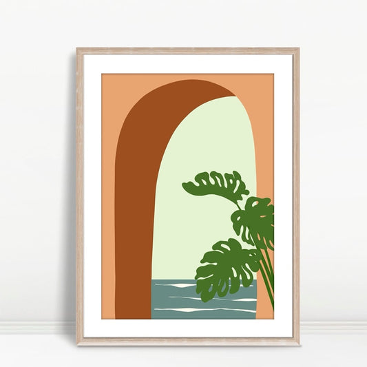YF Monstera Plant by Arched Window