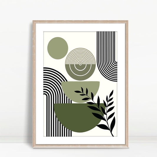 YF Earthy Stacked Shapes With Leaves
