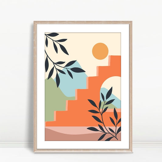 YF Radiant Boho Sunburst Minimalist Art