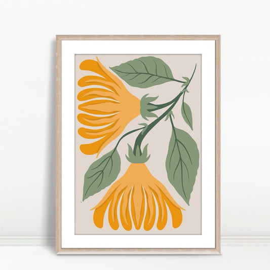 YF Minimalist Boho Leaf Pattern Art