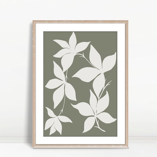 YF Minimalist Boho Leafy Vine Art