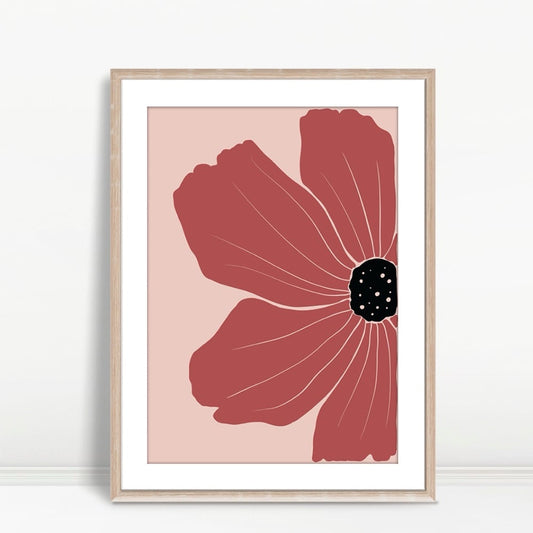 YF Bold Red Boho Flower Petal