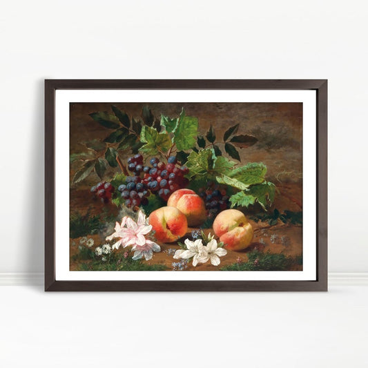 YF A Forest Still Life with Peach and Grapes